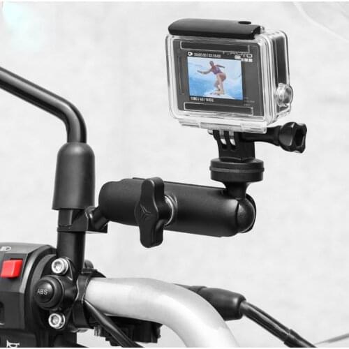 Motorcycle Bike Camera Holder Handlebar Mirror Mount Bracket 1/4 Metal Stand For GoPro Hero 9 8/7/6/5 Action Camera Accessories