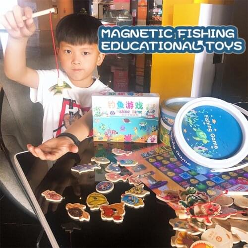 Xibao Childrens Magnetic Fishing Toy Parent-child Interactive Board Game Kindergarten Puzzle Marine Life Cognitive Game