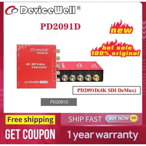 DeviceWell PD2091D New 12G SDI DeMUX 4K HD Video Converter Transmission 70M Optic Fiber offer Dropshipping & Wholesale