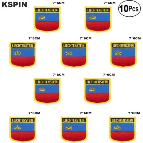 Liechtenstein Flag Embroidery Patches Iron on Saw on Transfer patches Sewing Applications for Clothes in Home&Garden