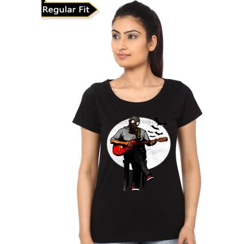 Gas Mask And Guitar Black Girls T Shirt