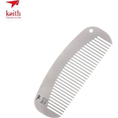 Keith Pure Titanium Outdoor Travel Comb Anti-static Durable Hair Comb Men Hair Comb Clip for Mens Style Womens Style Ti1731