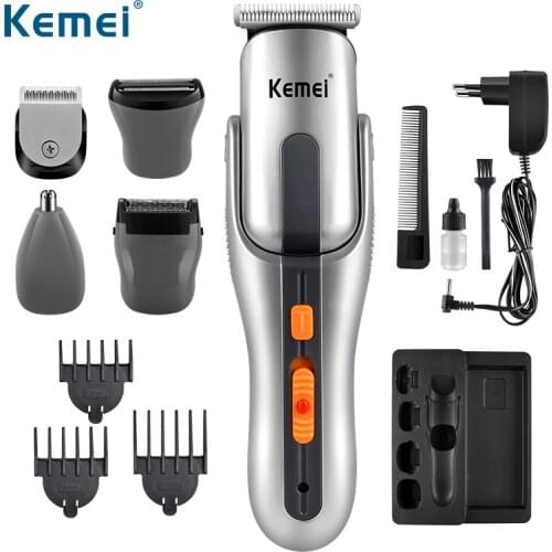 Kemei Multifunction Cutter 5 In1 electric Hair Clipper Rechargeable Hair Trimmer Shaver Razor Cordless Adjustable Clipper