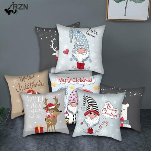 Cute Animal Pattern Cushion Cover Cartoon Christmas Style Pillow Cover for Home Sofa Car Decorative Throw Pillowcase