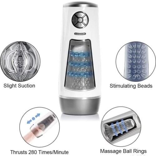 Male Masturbator Cup Fully Automatic Masturbation Cup with 10 Powerful Thrusting Modes 10 Speeds and 3 Massage