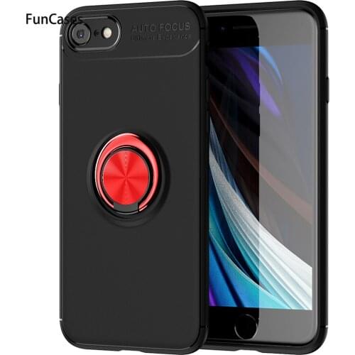 Ring Shell Soft TPU Cover For carcaso iPhone 8 Celular Silicone Case Half Wrapped Cases Capa sFor Apple iPhone estuche 7 SE 2020