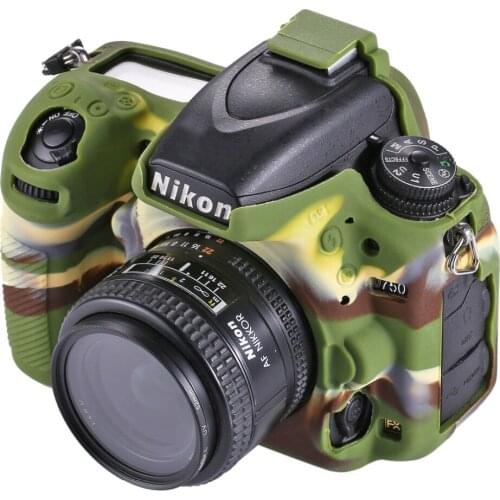 Cover Case for Nikon D750 Soft Silicone Rubber Camera Protective Body Cover Case Skin Camouflage Yellow Camera Bag