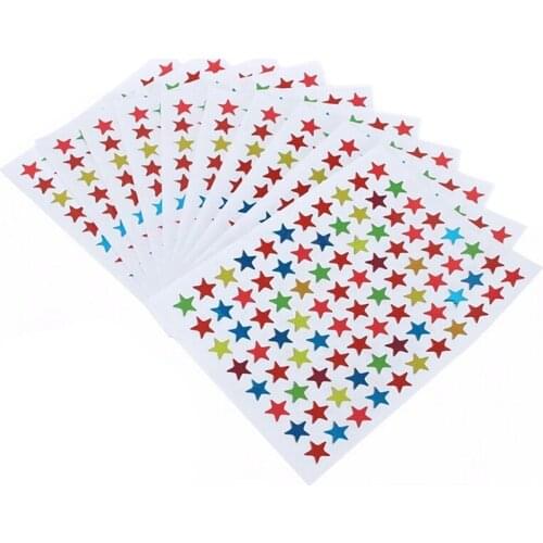 10 Sheets Smile Stars Decal School Children Kid Teacher Merit Reward Sticker Happy