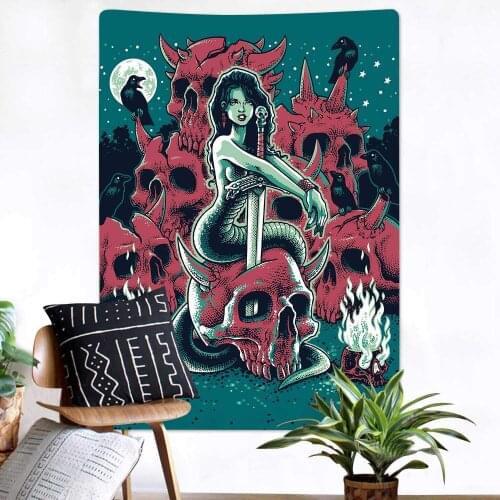 Tapestry Psychedelic Skull Monster Wall Hanging