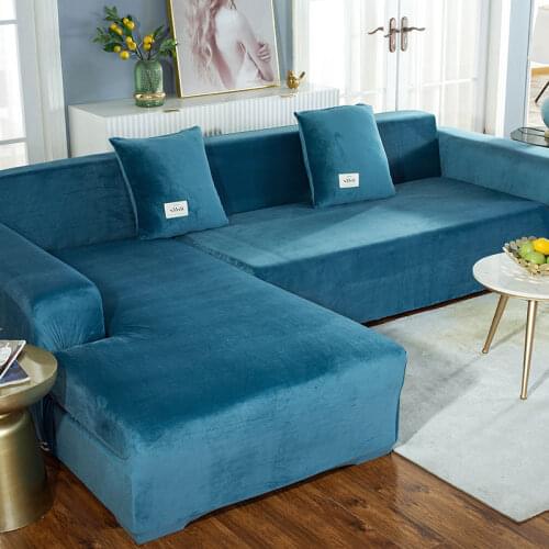 Plush Sofa Cover Elastic seat cushion Cover for Living Room Modern Sectional Corner Sofa Slipcover Couch Cover 1/2/3/4-seater