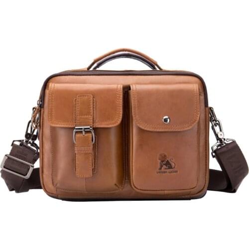 TopFight 2021New Casual Mens Shoulder Bag Leather Laptop Handbag Briefcase Male Computer Shoulder Bags Casual Men Bag Document