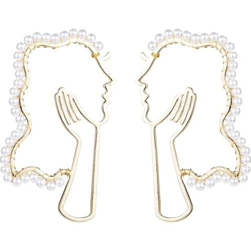 Exaggerated Temperament Gold Color Irregular Face Metal Big Drop Earrings Women Fashion Gift Party Charm Earrings Party Jewelry