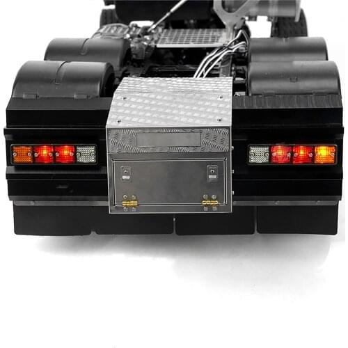 Durable Metal Tail Beam Tail Light Toolbox Set for 1/14 Tamiya Volvo FH16 56360 RC Truck Trailer Accessories