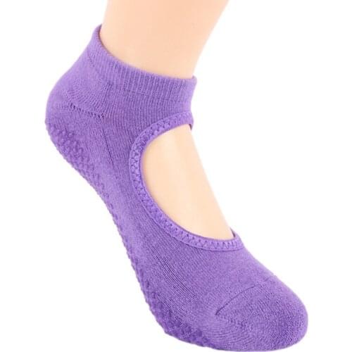 Professional High Quality Women Yoga Socks Terry Backless Cotton Non-slip Pilates Dance Socks Wholesale Invisible Silicone Sock