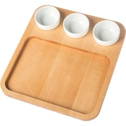 Pan Serving Plate - With 3 Sauce Bowl