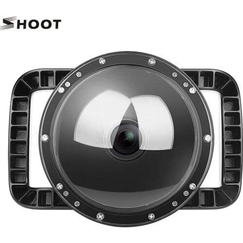 SHOOT 6inch Dual Handheld Waterproof Dome Port Diving Housing Case Compatible with DJI Osmo Action