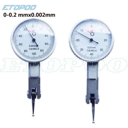 0-0.2 mm Lever Precision 0.002mm Level dial Gauge Scale Precision Metric Dovetail Rails 0-0.8mm 0.01mm Dial Test Indicator