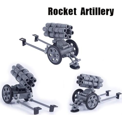 MOC WW2 Germany Rocket Artillery Building Blocks Cannon Military Weapon Parts Soldier Figures Accessories Bricks Children Toys