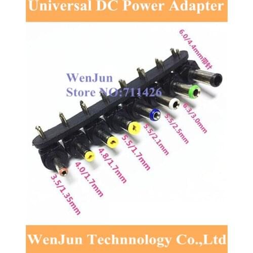 Universal 8pcs/set DC to 2 PIN Feet Multi-type Male Jack adapter connector for Sony/Toshiba/Lenovo/ASUS/Acer laptop