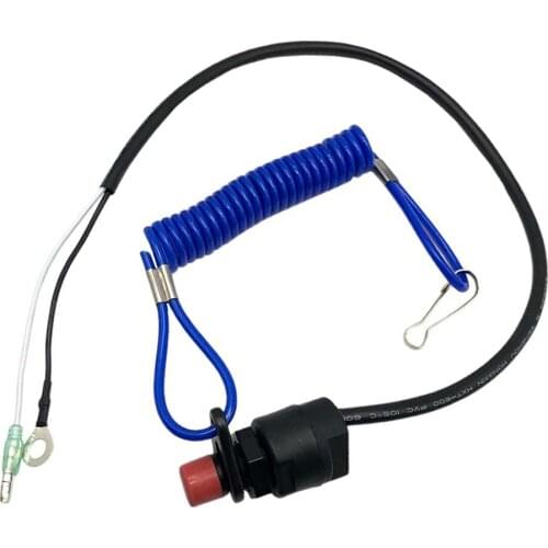 Boat Engine Kill Switch Cut-Off Key Ignition with Lanyard for Yamaha Outboard -Blue