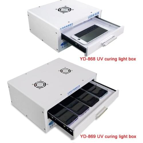 YYD High Power YD-868/YD-869 Ultraviolet Curing Light Box for Curved Screen 60/120 Lamp Beads OCA Adhesive Glue Repair Tool