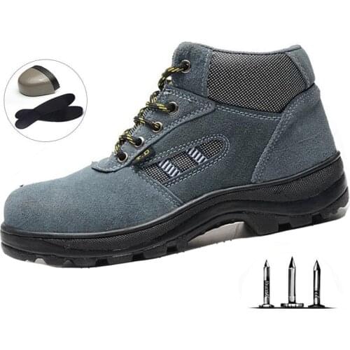 Safety Shoes Indestructible Mens Safety Boots Shoes Work Boots Steel Toe Head Breathable Work Safety Shoes Outdoor Training