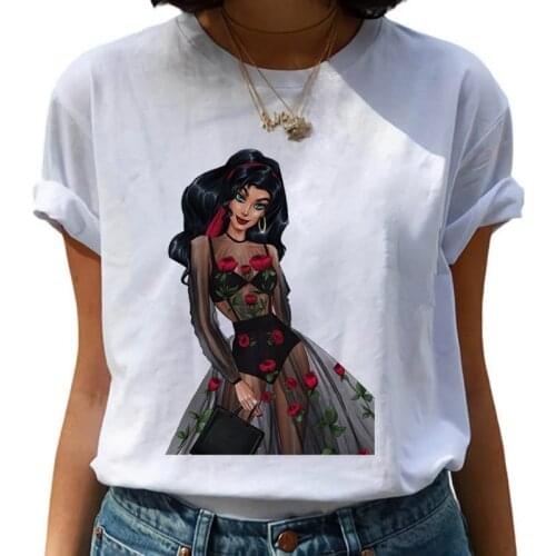 Hipster T shirt Woman Harajuku print women T-shirt 2021 New Summer Casual Wild Tshirt White O-neck short sleeve t-shirt Mujer