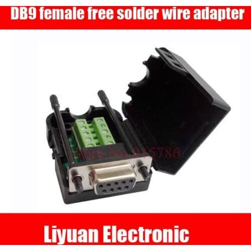 1pcs DB9 female free solder wire adapter / free solder module with shell / RS485 RS232 COM cable terminal