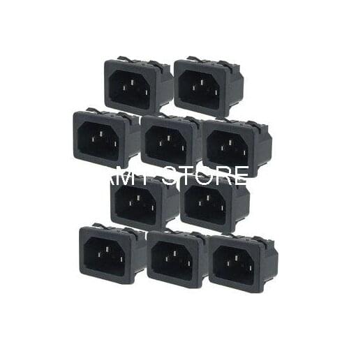 10pcs Repair Part Black C14 Power Adapter AC 10A 250V Connector