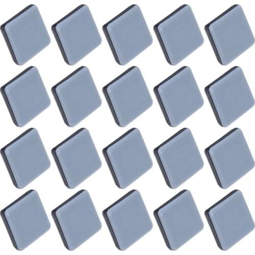 20Pcs Chair Glides Furniture Sliders PTFE Easy Moving Pads Square with Nail Feet Protector for Hardwood Floor