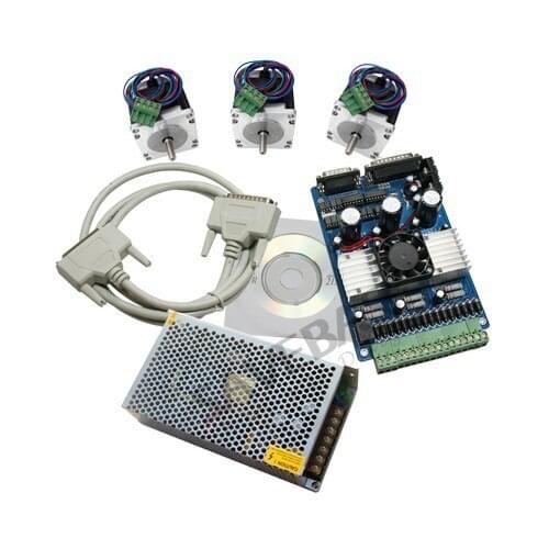 SAVEBASE 3Axis CNC Kit TB6560 Driver Board+3xNema17 Stepper Motor 42BYGH47-401A 60Oz-in+120W 12V 10A Switching Power Supply