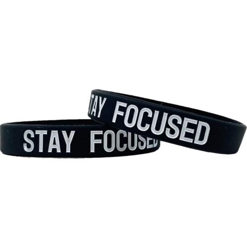 300pcs Motivational STAY FOCUSED Silicone Bracelets Rubber Wristbands Free Shipping by DHL