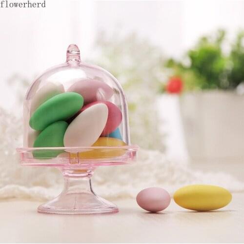 5pcs Tray Type Transparent Candy Box Plastic Box Wedding Creative Wedding Candy Box Birthday Party Dessert Box Wholesale