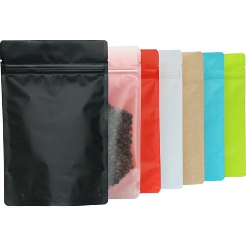 500pcs Large Color Matte Aluminum Foil Self-sealing Standing Bag Aluminum-plated Metal Tea Food Sealed Packaging Bag 15cmx23cm