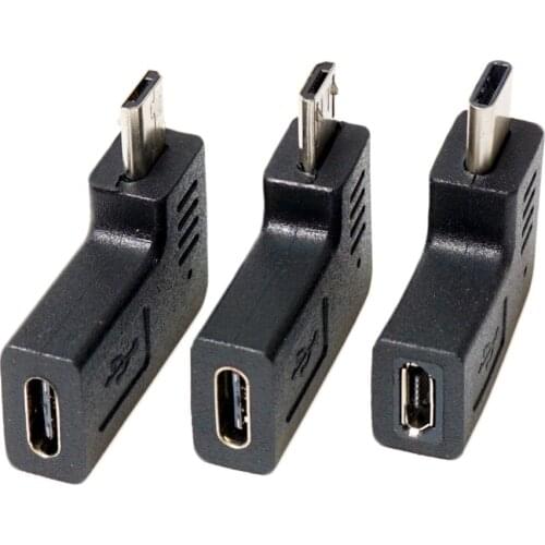 USB C to micro usb adapter 90 degree angled micro usb to usb type-c data and charge adapter