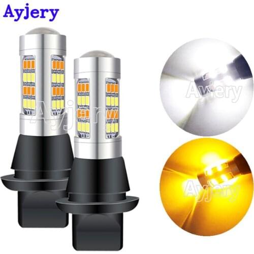 AYJERY 1 Set Led Switchback 1156 P21W BA15S PY21W BAU15S 7440 W21W 2835 42 SMD DRL White+Amber Car Turn Light NO Error Resistor