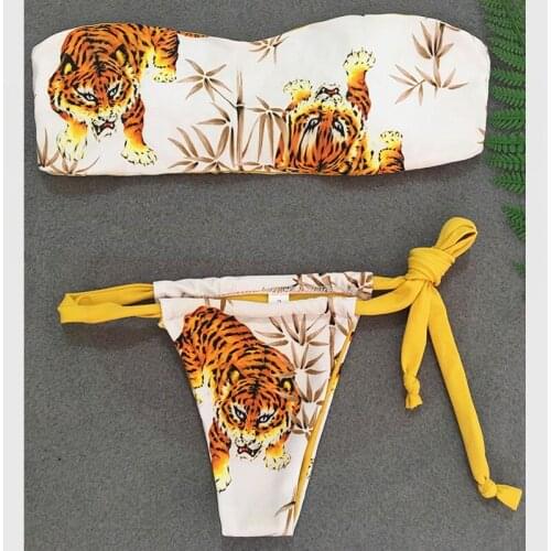 Bandeau Bikini Swimwear Women Push Up Swimsuit 2021 Bathing Suit Biquini Swimming Suit for Women Maillot De Bain Femme Monokini