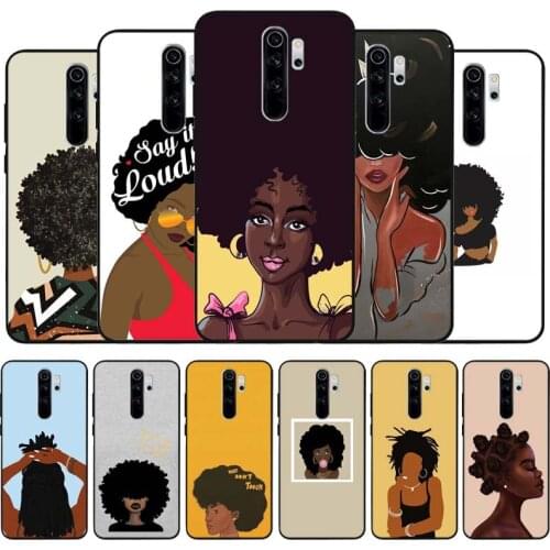 Queen afro black Silicone Phone Case For Redmi note 9 8 7 Pro S 8T 7A Cover