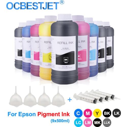 9x500ml Refill Pigment Ink For Epson SureColor P600 P607 P608 P800 3800 3850 3880 3890 Printer Ink For Epson Water-Proof Ink