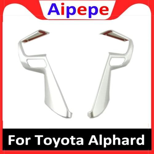 For Toyota Alphard Vellfire 2016 2017 2018 2019 ABS Chrome Matte Interior Steering Wheel Panel Cover Trims Frame Garnish Bezel
