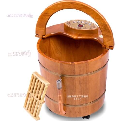 Oak footbath barrel wood barrel foot bath barrel footbath footbath automatic heating household electric massage foot bath