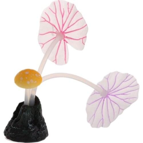 Artificial Aquarium Plant Decor Fish Tank Simulated Plant Lotus High-Quality Fluorescent Aquarium Decoration Fish Tank Decor