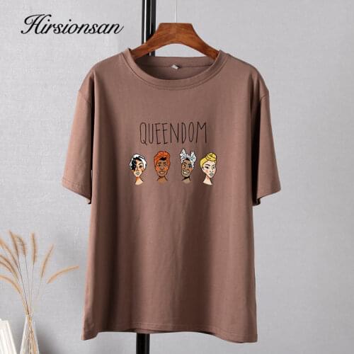 Hirsionsan Gothic Character Printed T Shirt Women Harajuku Soft Summer Cotton Tshirt Korean Loose Tees Ins Casual Female Tops
