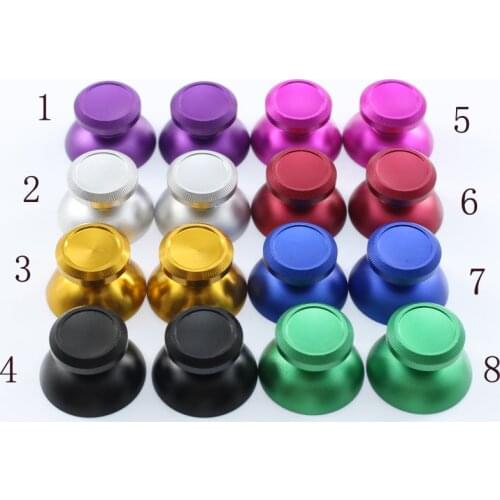 JCD 2pcs Aluminum Metal Analog Thumb Stick Cap For Sony Playstation 4 PS4 Controller Gamepad Joystick Silver Gold
