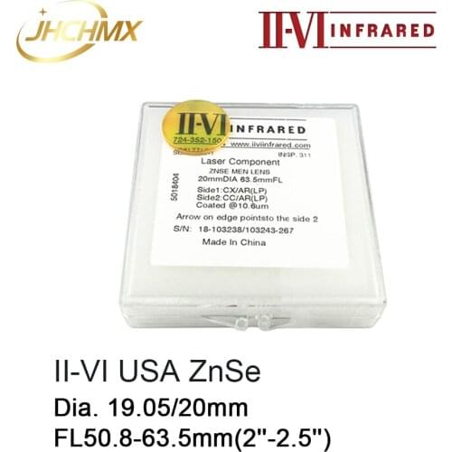 JHCHMX High Quality II-VI USA ZnSe Focus Lens Dia.19.05/20mm FL.50.8-63.5mm 2-2.5" for CO2 Laser Engraving Cutting Machine