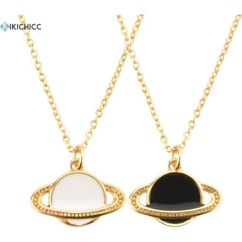 KIKICHICC 925 Sterling Silver 2021 Gold Planet Globe Pendant Long Chain White Black Rock Punk Wedding Jewelry Clips Fine Jewelry