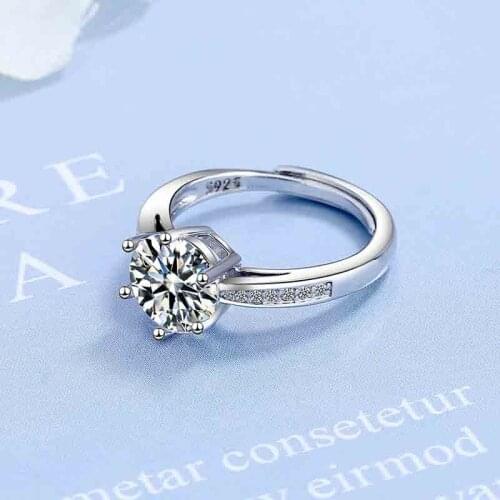 Classic Engagement Rings for Women Sparkling Brilliant Six Claws Cubic Zircon Prong Setting Finger Ring Wedding Female Jewelry