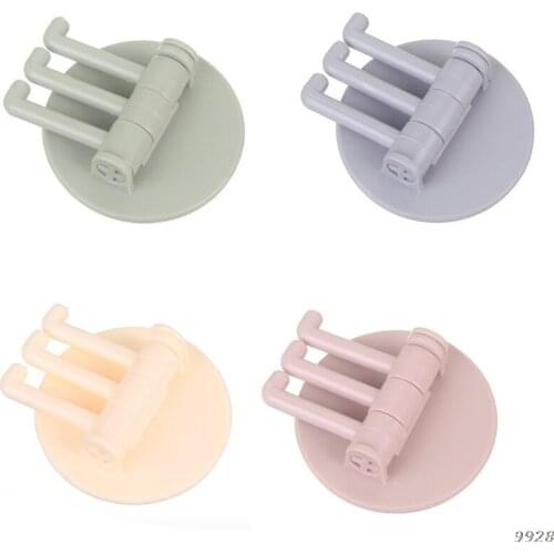 Plastic Sticky Household Non-Marking Paste 3-Branch Rotating Hook Holder 448A