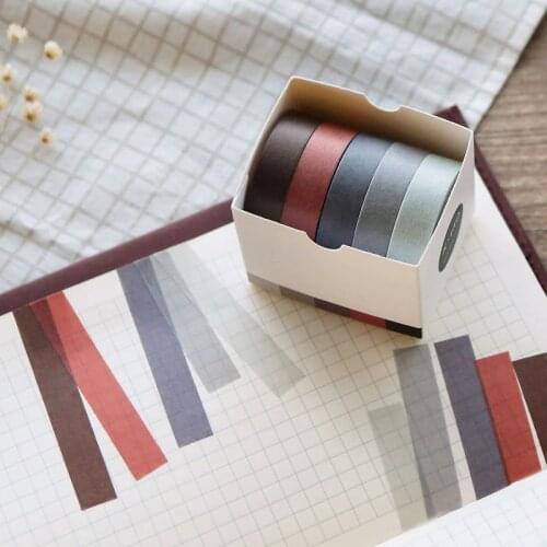 SIXONE 5 Rolls/box washi tape Solid Color Series Hand Account Hand Tear Practical Function Diy Decoration Pictures On Match