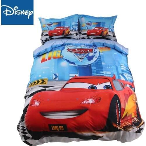 McQueen comforter bedding sets full size quilt covers for kids queen bedspread fitted sheet 3 pcs children cartoon free shipping